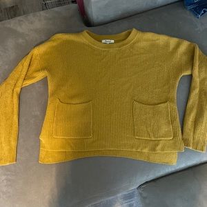 Oversized cropped sweater from madwell. Front pockets